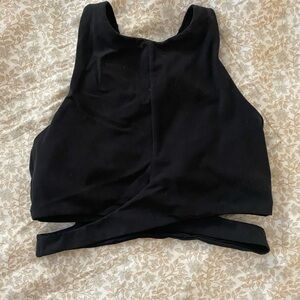 Athleta Black Women's Cutout Crop Bra Top